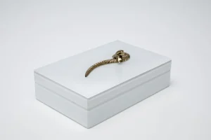 Sisustuslaatikot | Korurasiat>KARE Design Snake Bite Rasia, Laatikko, Valkoinen 28x7cm