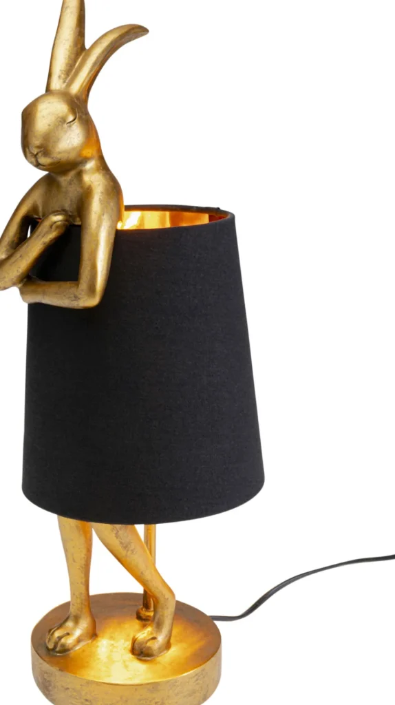 Pöytävalaisimet>KARE Design Animal Rabbit Kani, Pupu Pöytävalaisin Kulta/musta 50cm