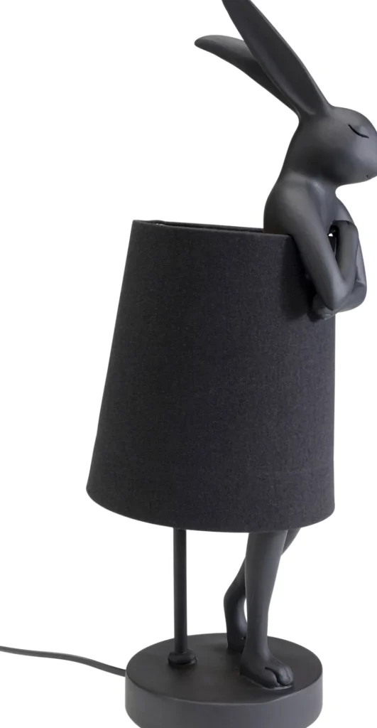 Pöytävalaisimet>KARE Design Animal Rabbit Kani, Pupu Pöytävalaisin Matta Musta 50cm