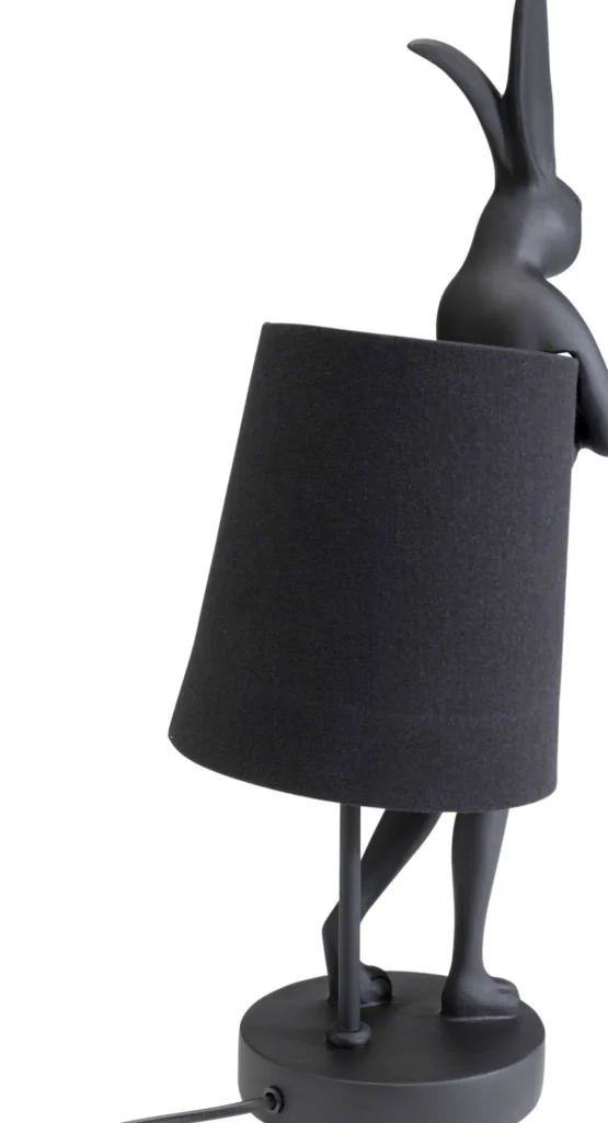 Pöytävalaisimet>KARE Design Animal Rabbit Kani, Pupu Pöytävalaisin Matta Musta 50cm