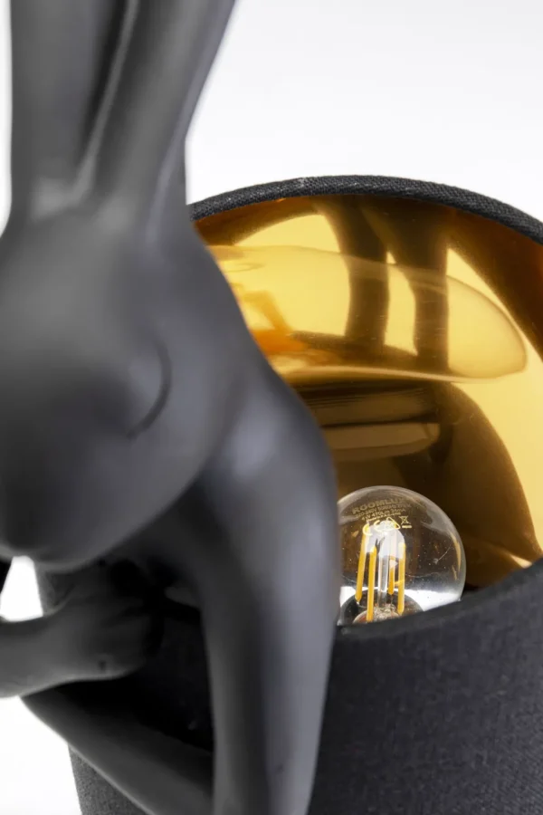 Pöytävalaisimet>KARE Design Animal Rabbit Kani, Pupu Pöytävalaisin Matta Musta 50cm