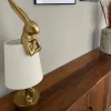 Pöytävalaisimet>KARE Design Animal Rabbit Pupu Pöytävalaisin, Pupulamppu, Kulta/valkoinen 50cm