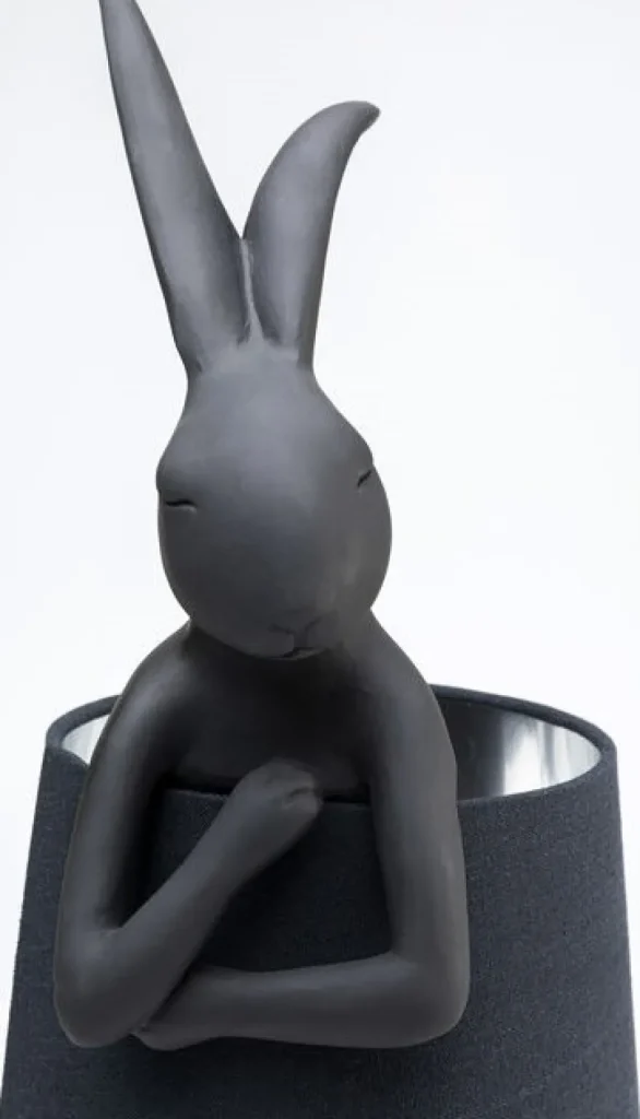 Pöytävalaisimet>KARE Design Animal Rabbit Pupu Pöytävalaisin, Pupulamppu, Matta Musta 68cm