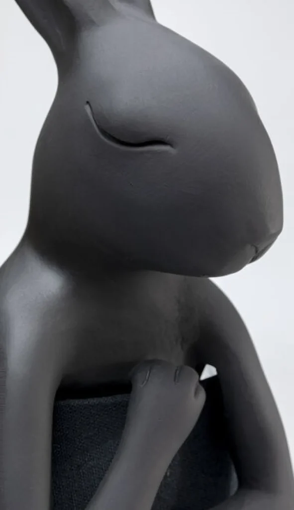 Pöytävalaisimet>KARE Design Animal Rabbit Pupu Pöytävalaisin, Pupulamppu, Matta Musta 68cm