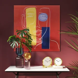Taulut>KARE Design Art Face Lasitaulu, Punainen 100x100cm