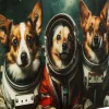 Taulut | Olohuone>KARE Design Astronauts Dogs Astronautti Koirat Lasitaulu 80x60cm