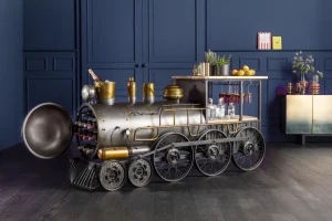 Baarit>KARE Design Bar Steamlock Baari Veturi, Teräs, Mangopuu 225cm