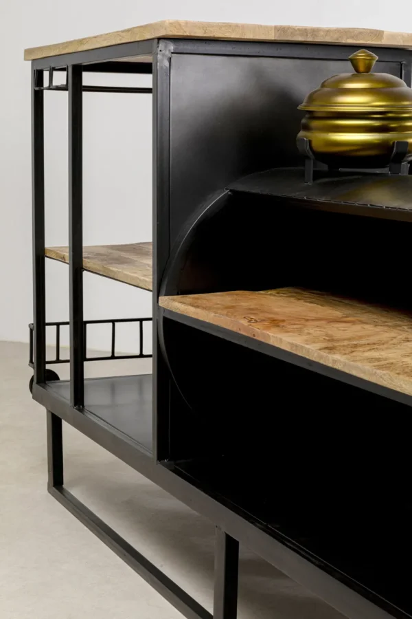 Baarit>KARE Design Bar Steamlock Baari Veturi, Teräs, Mangopuu 225cm