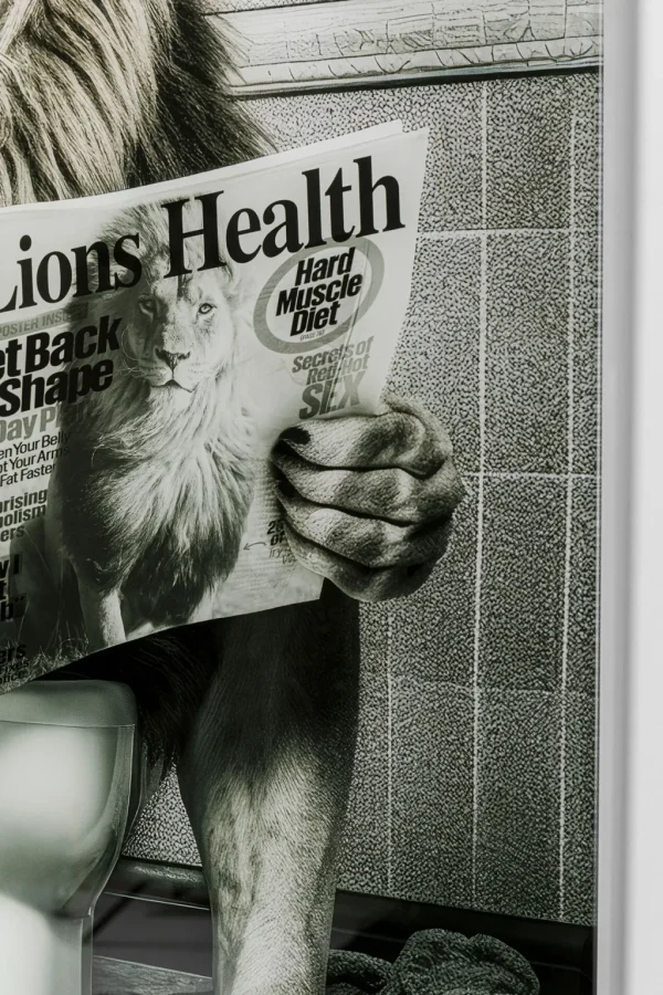 Taulut | Olohuone>KARE Design Bath Lion Leijona Lasitaulu 60x80cm
