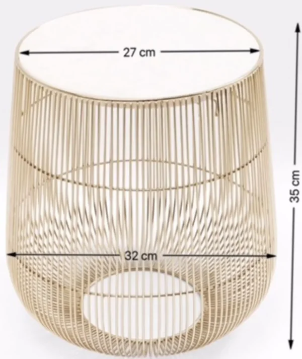 Sohvapöydät | Olohuone>KARE Design Beam Sivupöytä - Valkoinen, Marmori, Messinki Ø32cm