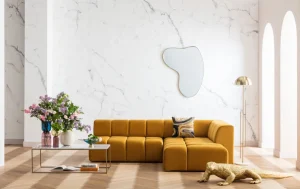 Kulmasohvat>KARE Design Belami Velvet Kulmasohva - Samettia, Meripihka, Oikea