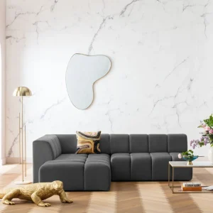 Kulmasohvat>KARE Design Belami Velvet Kulmasohva -samettia, Harmaa, Vasen
