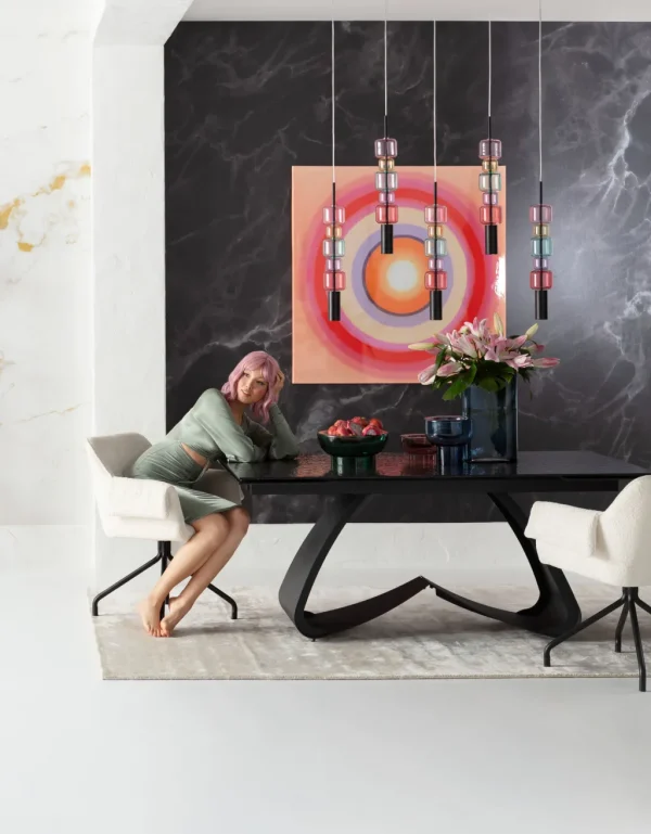 Pöydät>KARE Design Bellagio Jatkettava Pöytä Lasia Ja Terästä 180(40+40)x95cm