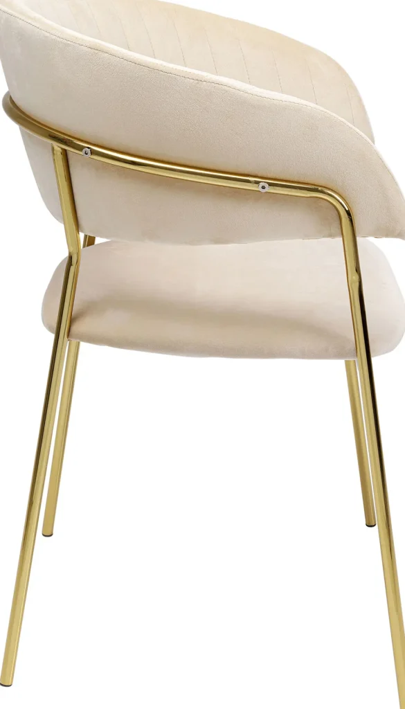Tuolit>KARE Design Belle Tuoli Käsinojilla - Sametti, Kermanvärinen (2/Setti)