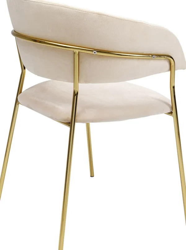 Tuolit>KARE Design Belle Tuoli Käsinojilla - Sametti, Kermanvärinen (2/Setti)