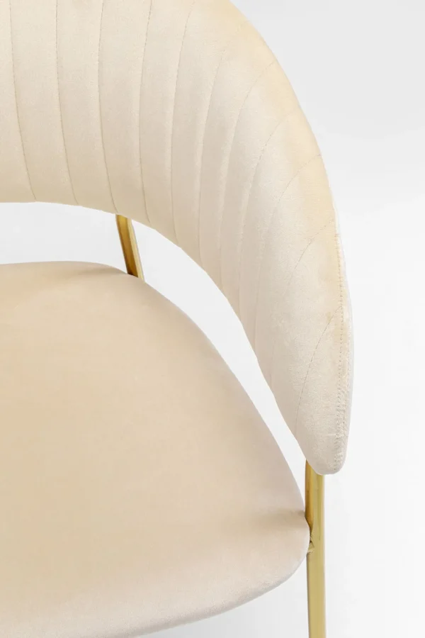 Tuolit>KARE Design Belle Tuoli Käsinojilla - Sametti, Kermanvärinen (2/Setti)