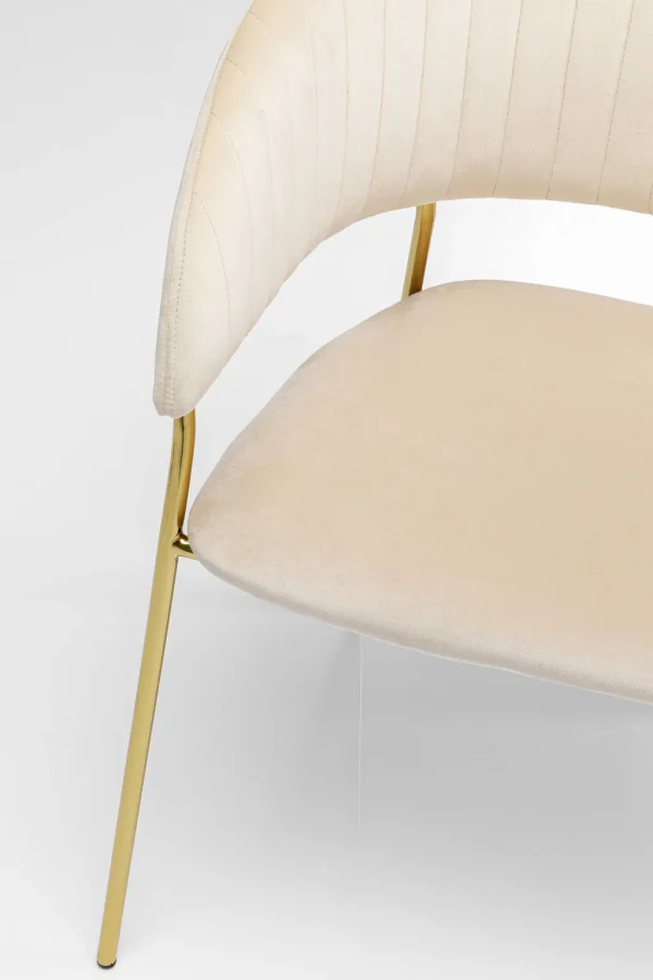 Tuolit>KARE Design Belle Tuoli Käsinojilla - Sametti, Kermanvärinen (2/Setti)
