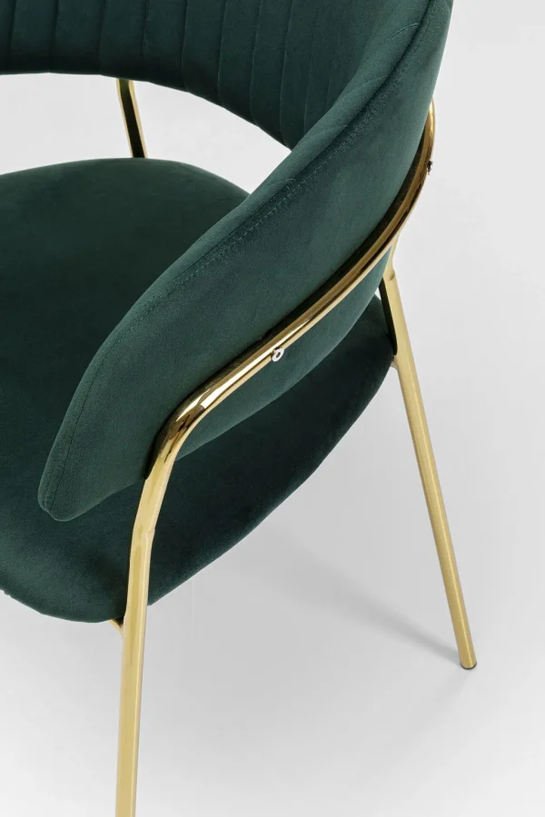 Tuolit>KARE Design Belle Tuoli Käsinojilla - Sametti, Vihreä (2/Setti)