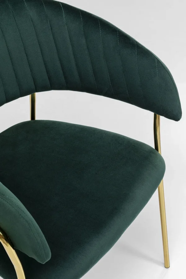 Tuolit>KARE Design Belle Tuoli Käsinojilla - Sametti, Vihreä (2/Setti)