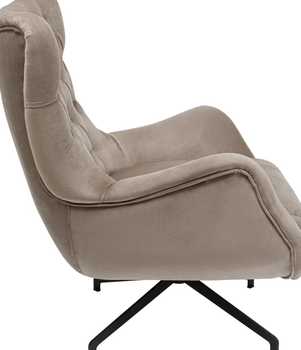 Nojatuolit>KARE Design Bellissima Pyörivä Nojatuoli - Samettia, Beige