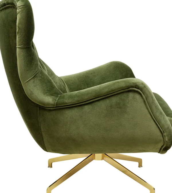 Nojatuolit>KARE Design Bellissima Pyörivä Nojatuoli - Samettia, Vihreä