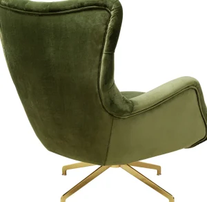 Nojatuolit>KARE Design Bellissima Pyörivä Nojatuoli - Samettia, Vihreä
