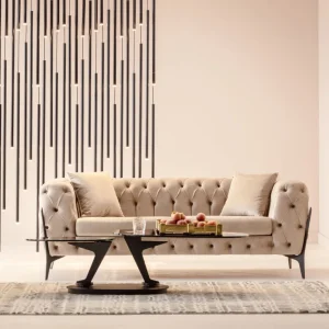 Sohvat>KARE Design Bellissima Sohva 2-istuttava - Sametti, Beige 200cm