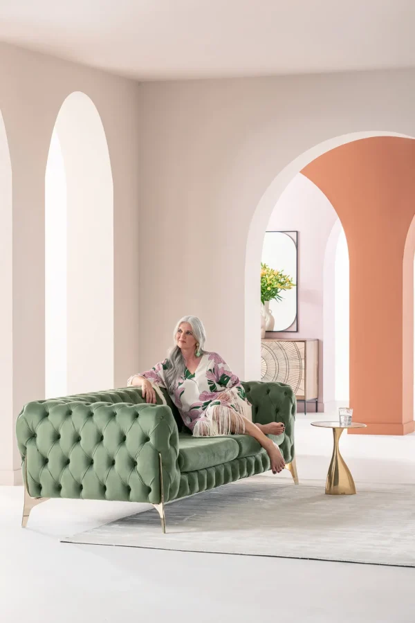 Sohvat | Olohuone>KARE Design Bellissima Sohva 2-istuttava - Sametti, Vihreä 200cm