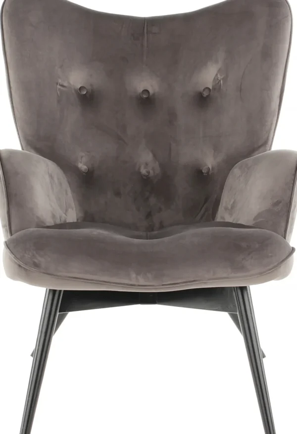 Olohuone | Nojatuolit>KARE Design Black Vicky Velvet Nojatuoli Harmaa