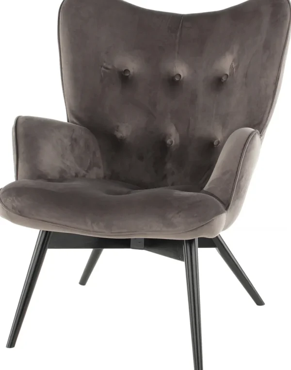 Olohuone | Nojatuolit>KARE Design Black Vicky Velvet Nojatuoli Harmaa