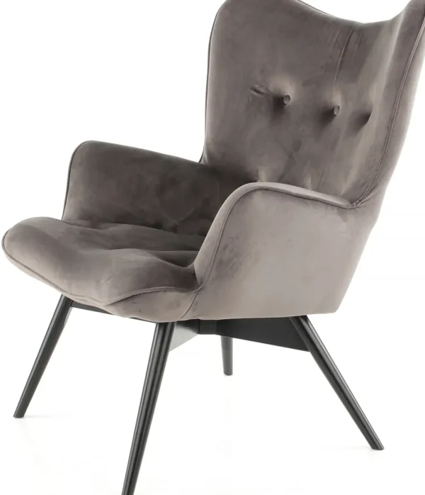 Olohuone | Nojatuolit>KARE Design Black Vicky Velvet Nojatuoli Harmaa