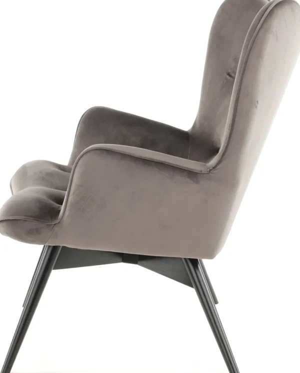Olohuone | Nojatuolit>KARE Design Black Vicky Velvet Nojatuoli Harmaa