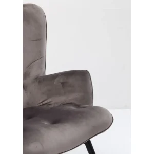 Olohuone | Nojatuolit>KARE Design Black Vicky Velvet Nojatuoli Harmaa