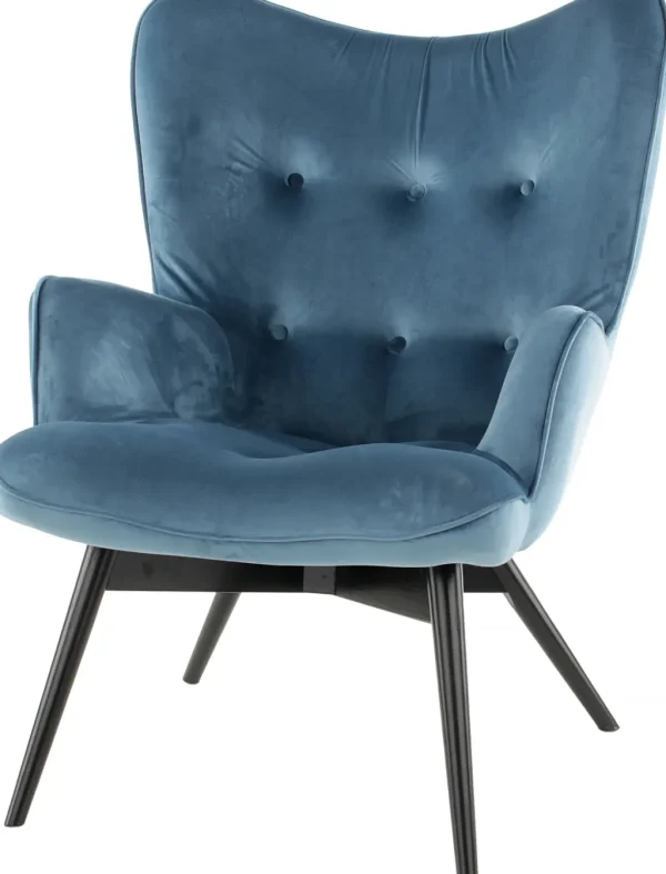 Olohuone | Nojatuolit>KARE Design Black Vicky Velvet Nojatuoli Sinivihreä