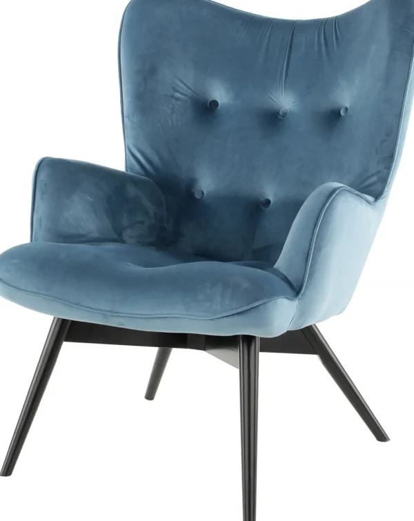 Olohuone | Nojatuolit>KARE Design Black Vicky Velvet Nojatuoli Sinivihreä