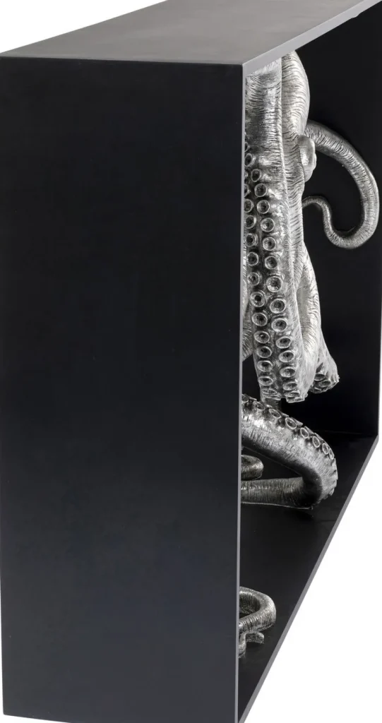 Konsolipöydät Ja Sivupöydät>KARE Design Calmar Mustekala Konsolipöytä, Hopea/musta 124x85cm