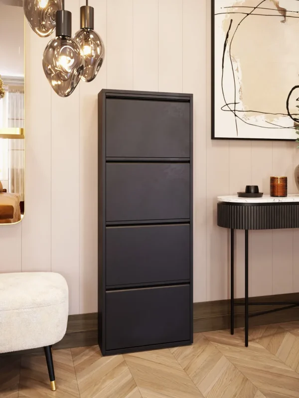 Kenkäkaapit>KARE Design Caruso Kenkäkaappi Musta 4 Lokeroa
