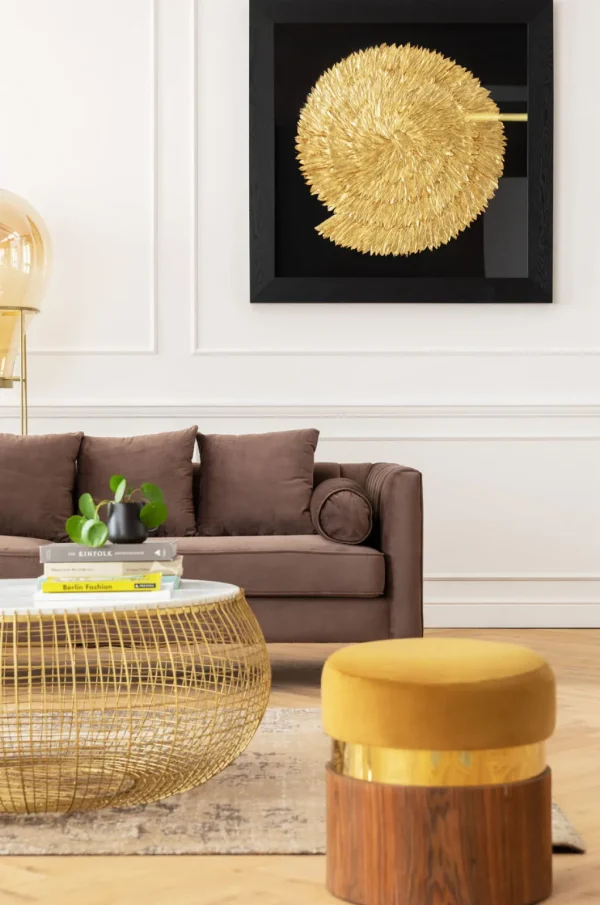 Sohvapöydät>KARE Design Cesta Marble Sohvapöytä, Kulta Ø100cm