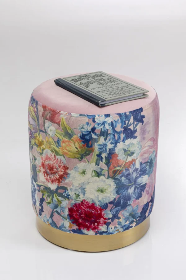 Rahit Ja Jakkarat>KARE Design Cherry Flower Kukat Roosa Jakkara, Palli, Messinki Ø32cm