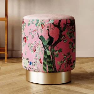 Rahit Ja Jakkarat>KARE Design Cherry Peacock Riikinkukko Jakkara, Palli, Messinki Ø32cm