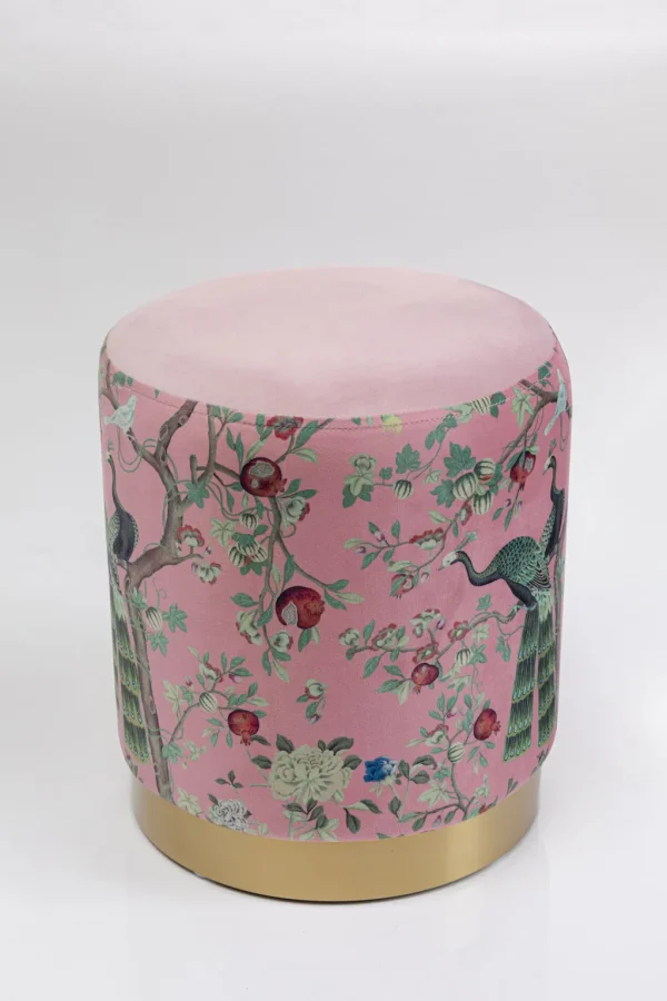 Rahit Ja Jakkarat>KARE Design Cherry Peacock Riikinkukko Jakkara, Palli, Messinki Ø32cm