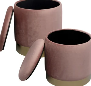 Rahit Ja Jakkarat>KARE Design Cherry Säilytys Jakkara, Roosa, Messinki (2/Setti)