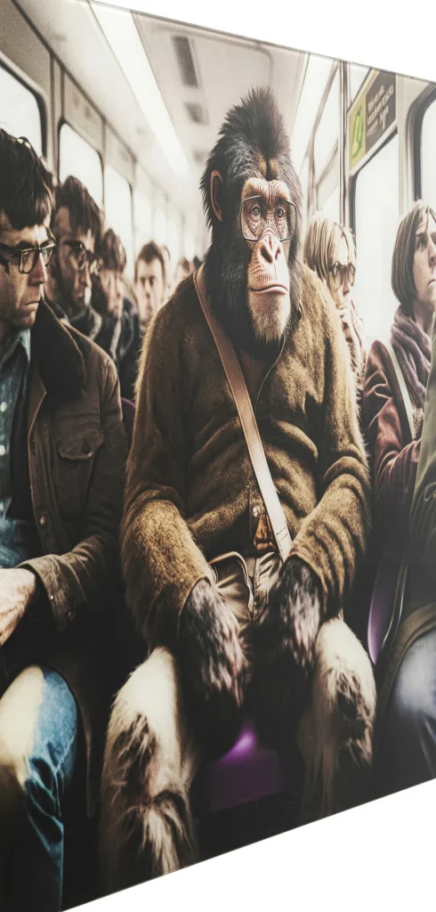 Taulut | Olohuone>KARE Design Commuter Monkey Apina Lasitaulu 60x60cm
