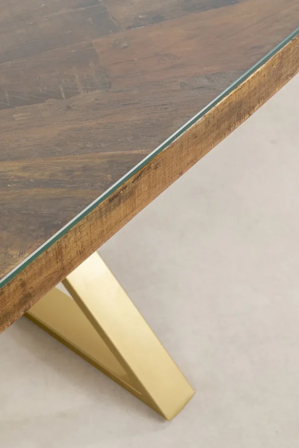 Pöydät>KARE Design Conley Ruokapöytä - Ristikkojalka, Messinki 180x90cm