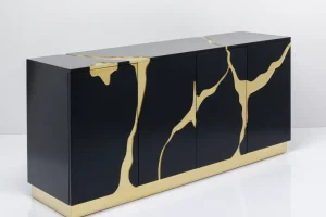Senkit | Lipastot>KARE Design Cracked Senkki - Musta, Kulta 165x80cm