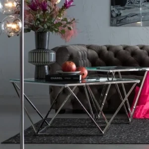 Sohvapöydät>KARE Design Cristallo Sohvapöytä Hopea 80x80cm