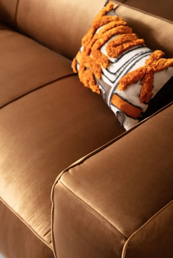 Sohvat>KARE Design Cubetto Sohva, 3-istuttava, Samettia, Ruskea 220cm