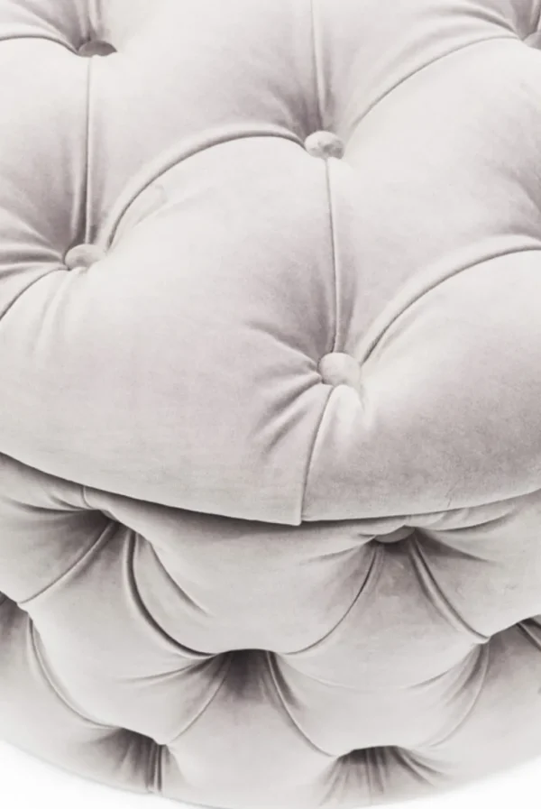 Rahit Ja Jakkarat>KARE Design Desire Round Velvet Jakkara, Rahi, Hopea