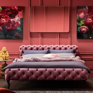 Sängyt>KARE Design Desire Velvet Sänky, Mauve 180x200cm