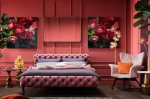 Sängyt>KARE Design Desire Velvet Sänky, Mauve 180x200cm